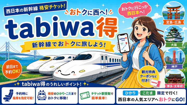 格安こだま・ひかり「tabiwa得」